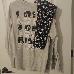 PINK Victoria's Secret Gray Long Sleeve with Black Floral Pants